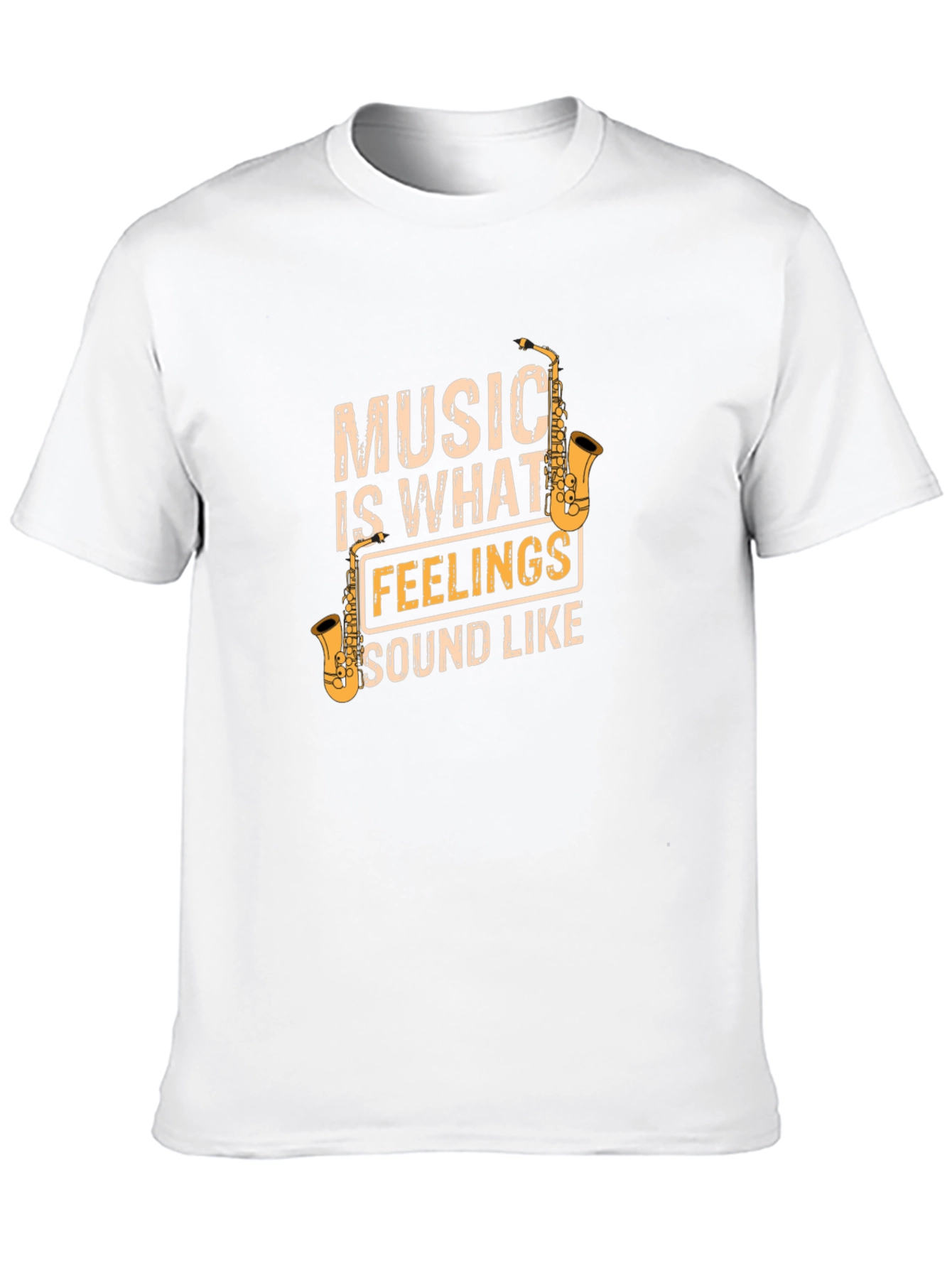 Music is What Feelings Sound Like Black T-Shirt