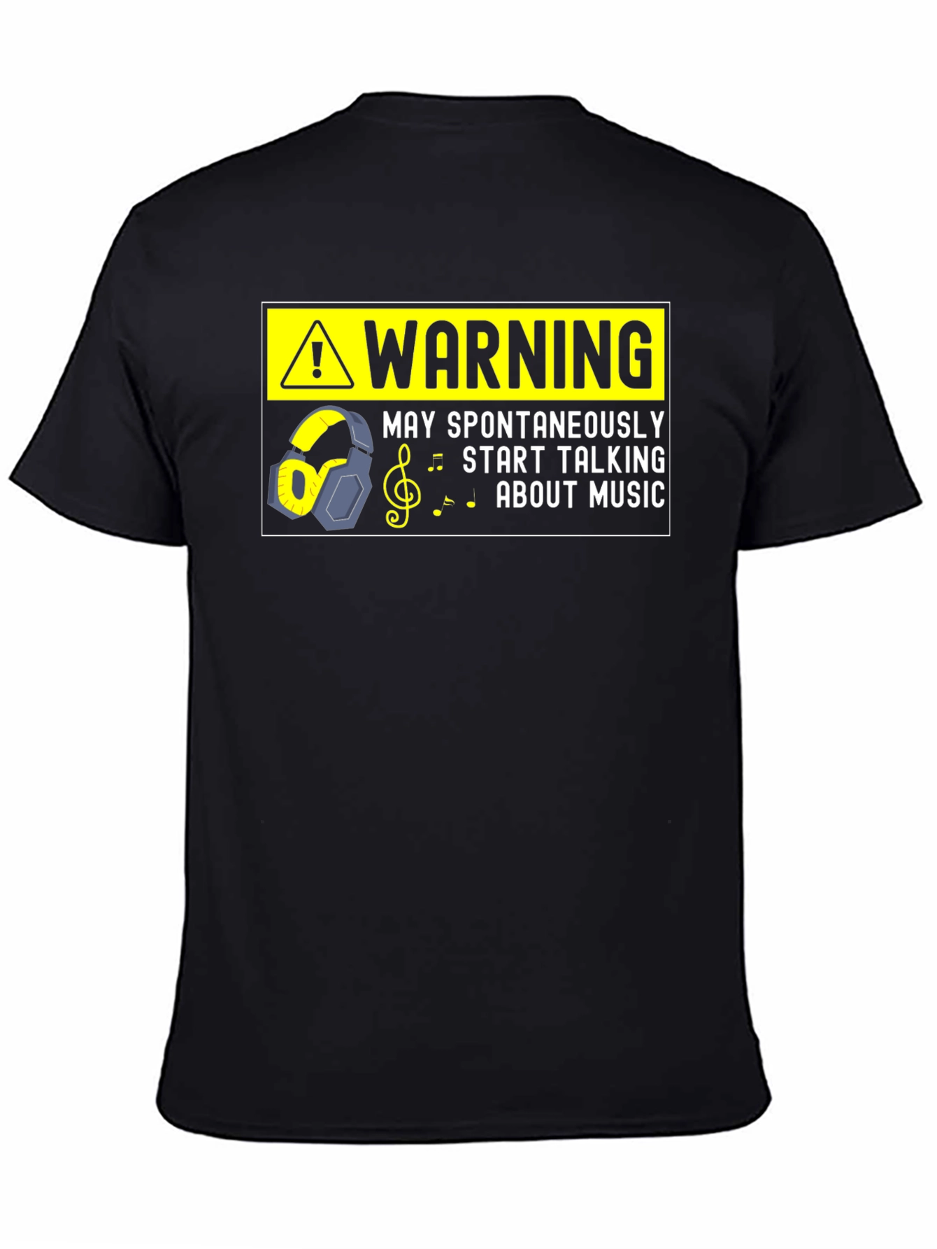 Warning May Spontaneously Talk Music Black T-Shirt