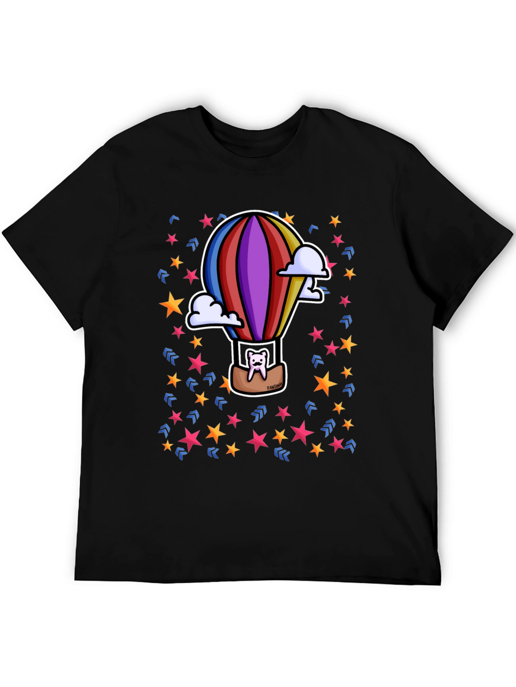 Hot Air Balloon Cartoon Graphic Tee - Unique Design