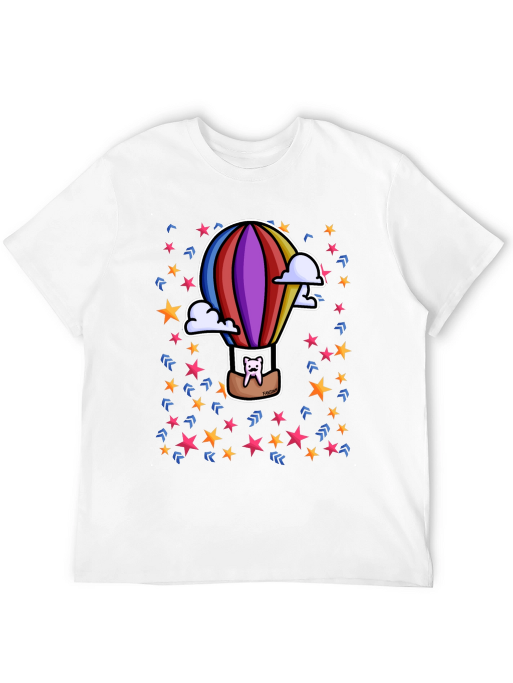 Hot Air Balloon Cartoon Graphic Tee - Unique Design