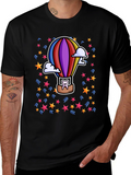 Hot Air Balloon Cartoon Graphic Tee - Unique Design