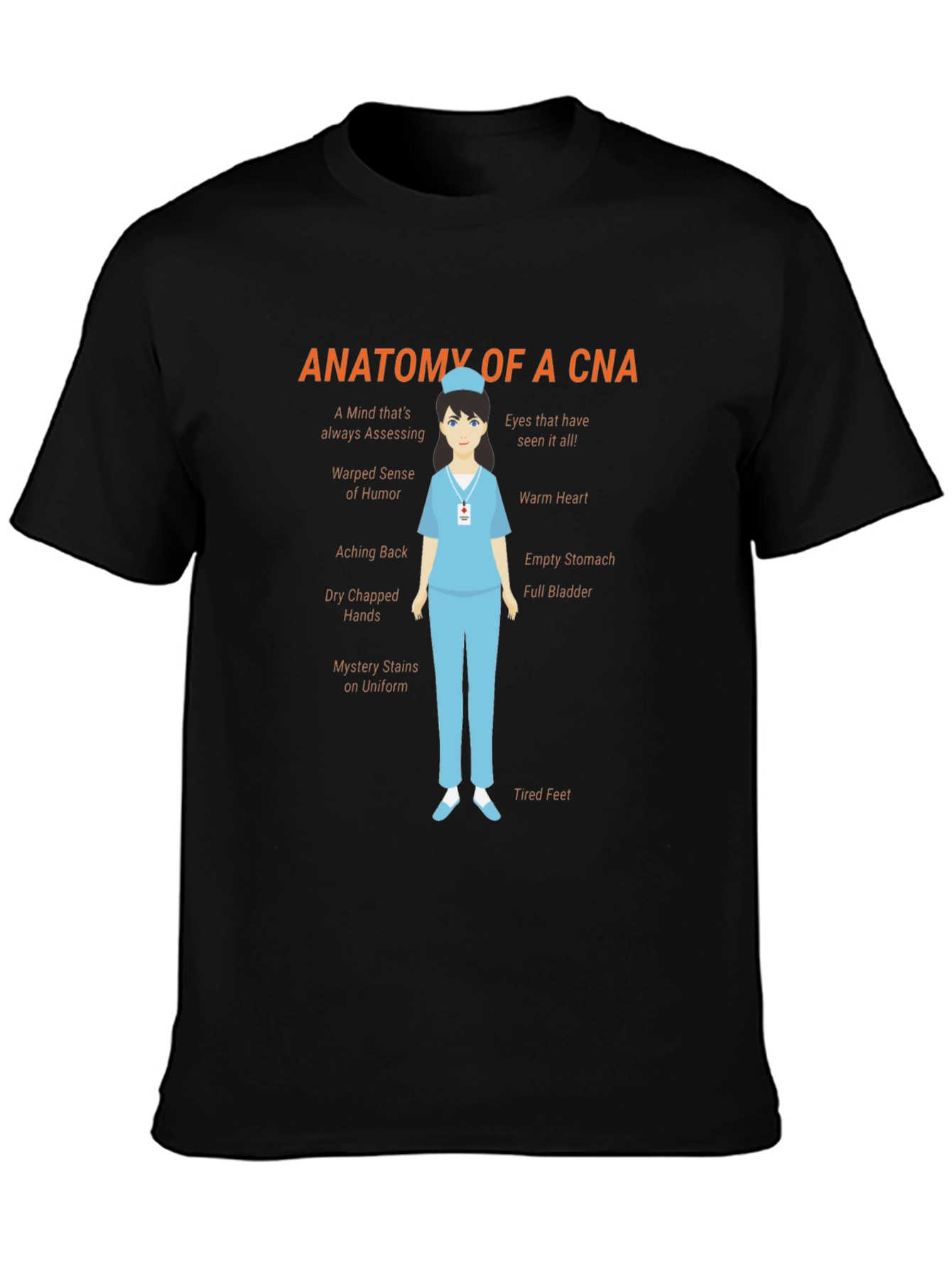 Anatomy of a CNA Black T-Shirt