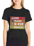 Eat Sleep K-Pop Repeat T-Shirt
