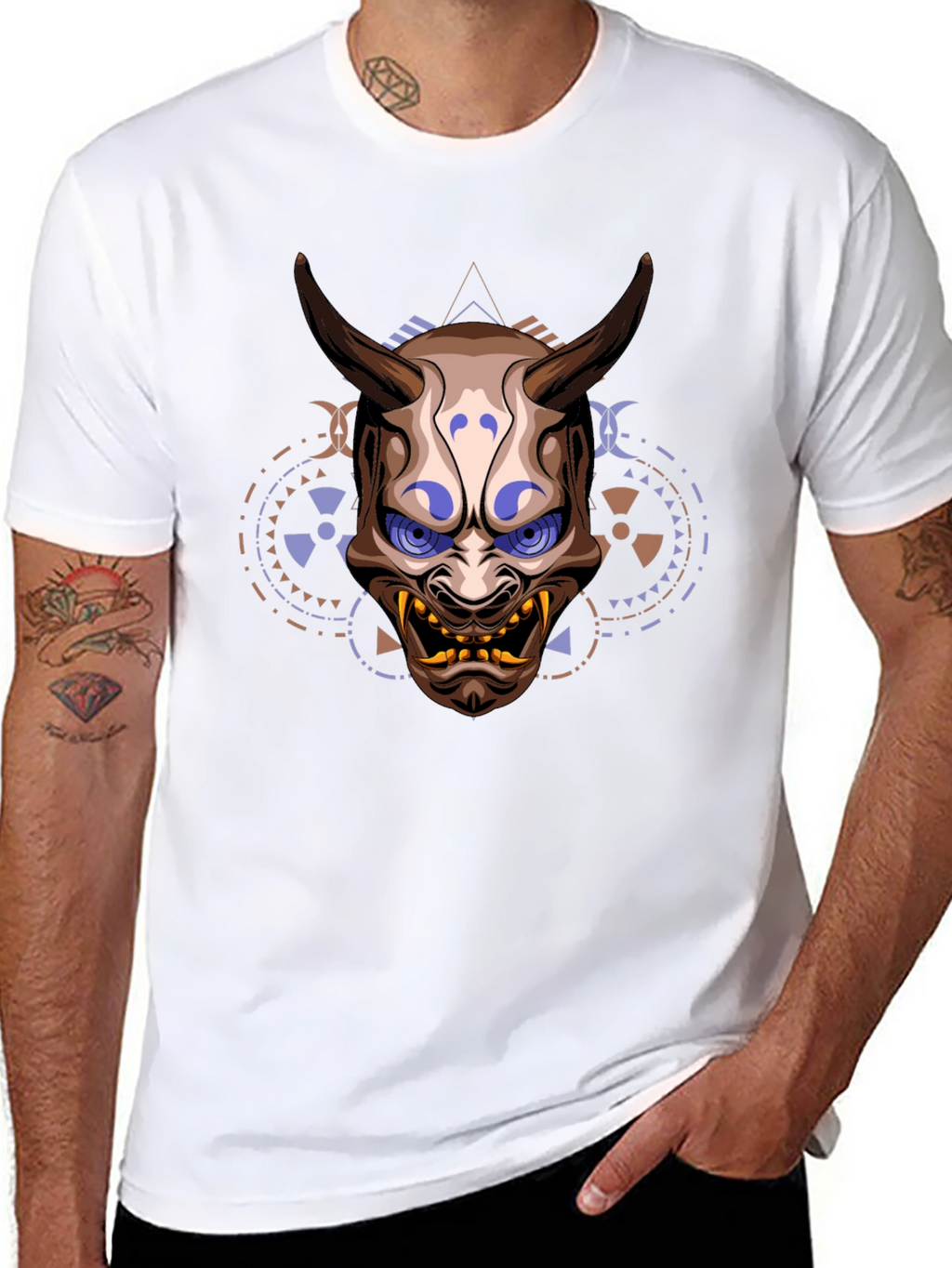 Hannya Mask T-Shirt - Japanese Oni Demon Graphic Tee