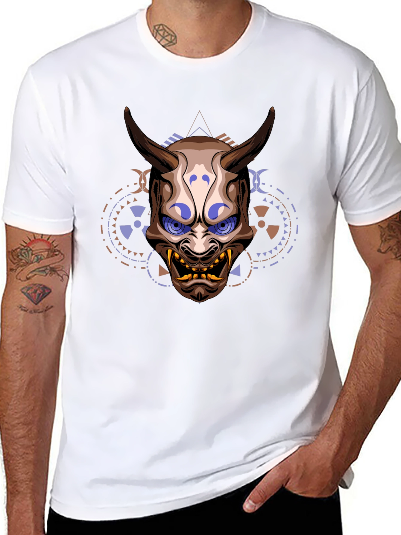 Hannya Mask T-Shirt - Japanese Oni Demon Graphic Tee
