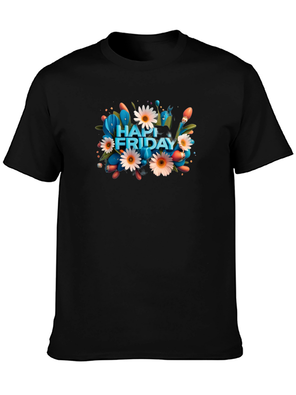 Happy Friday Graphic Tee - Mens Black T-Shirt