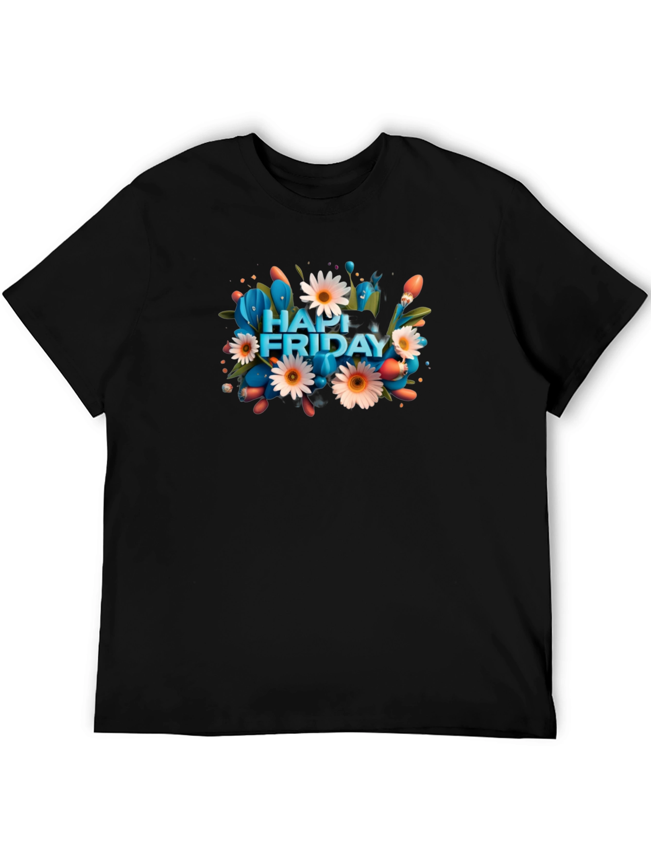 Happy Friday Graphic Tee - Mens Black T-Shirt