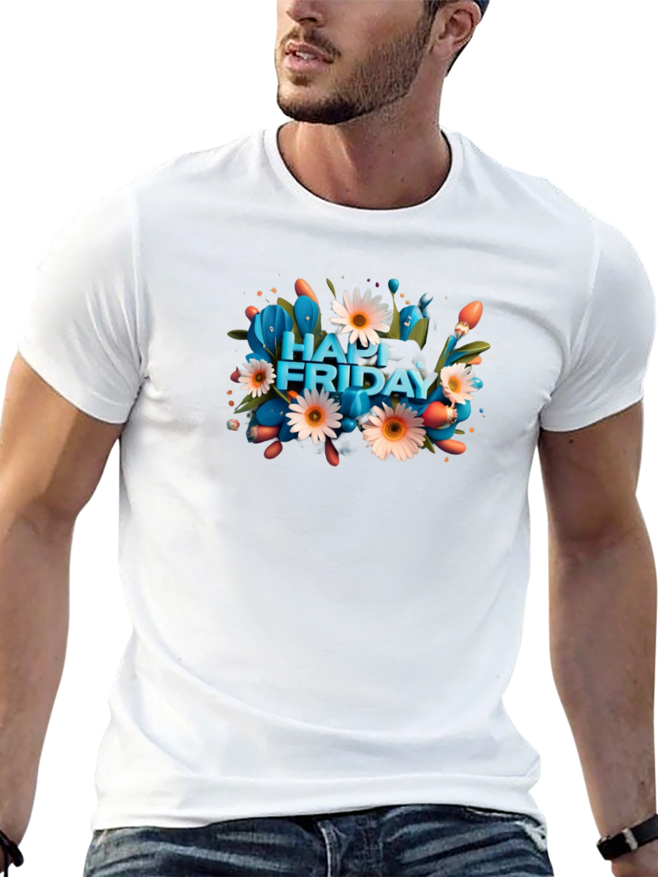 Happy Friday Graphic Tee - Mens Black T-Shirt