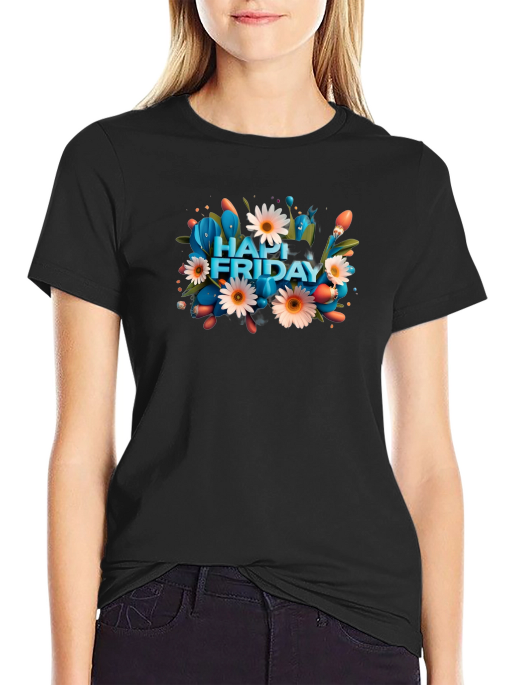 Happy Friday Graphic Tee - Mens Black T-Shirt
