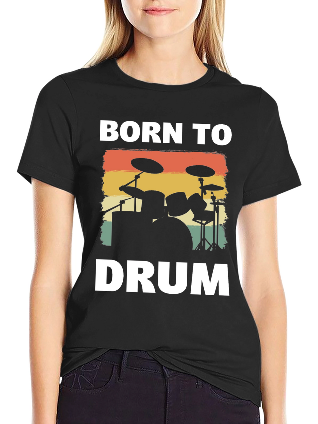 Born to Drum T-Shirt - Retro Drummer Tee