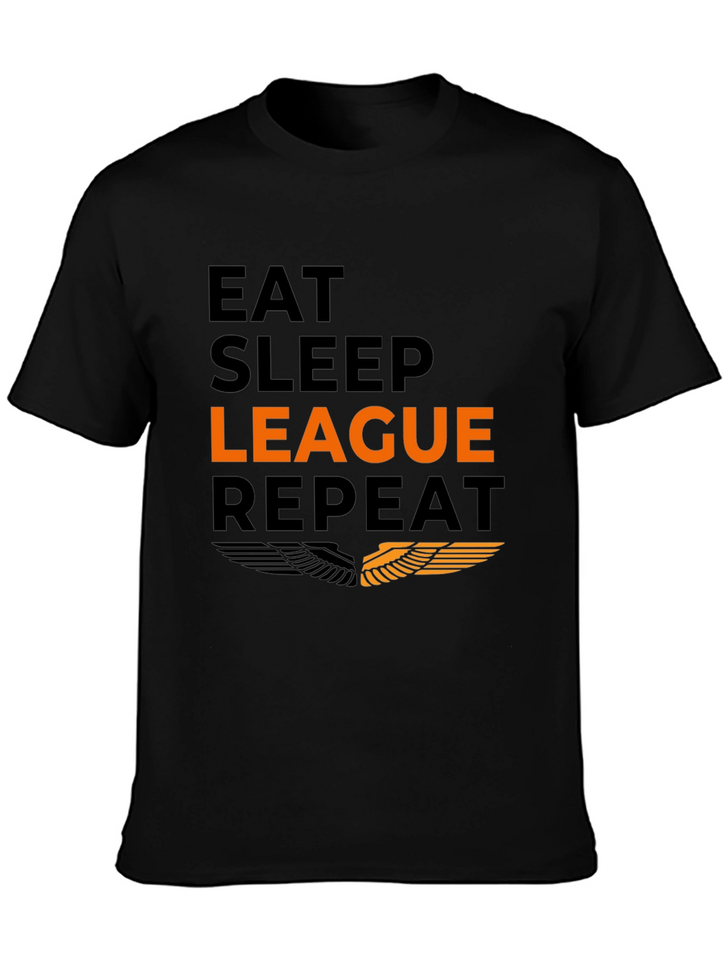 Eat Sleep League Repeat Black Graphic Tee