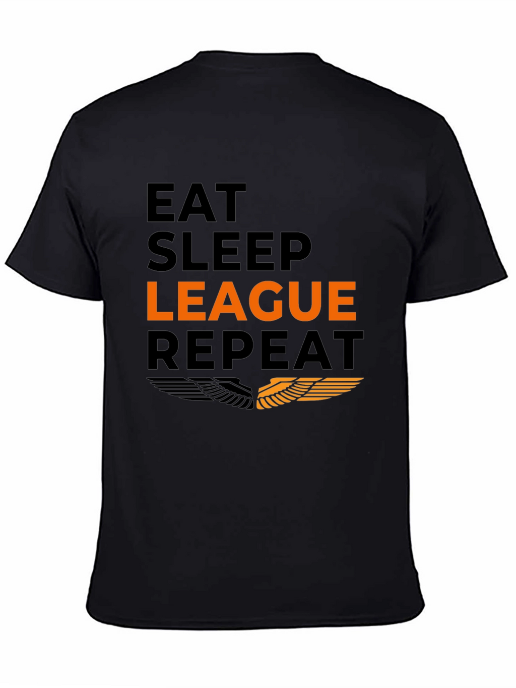 Eat Sleep League Repeat Black Graphic Tee