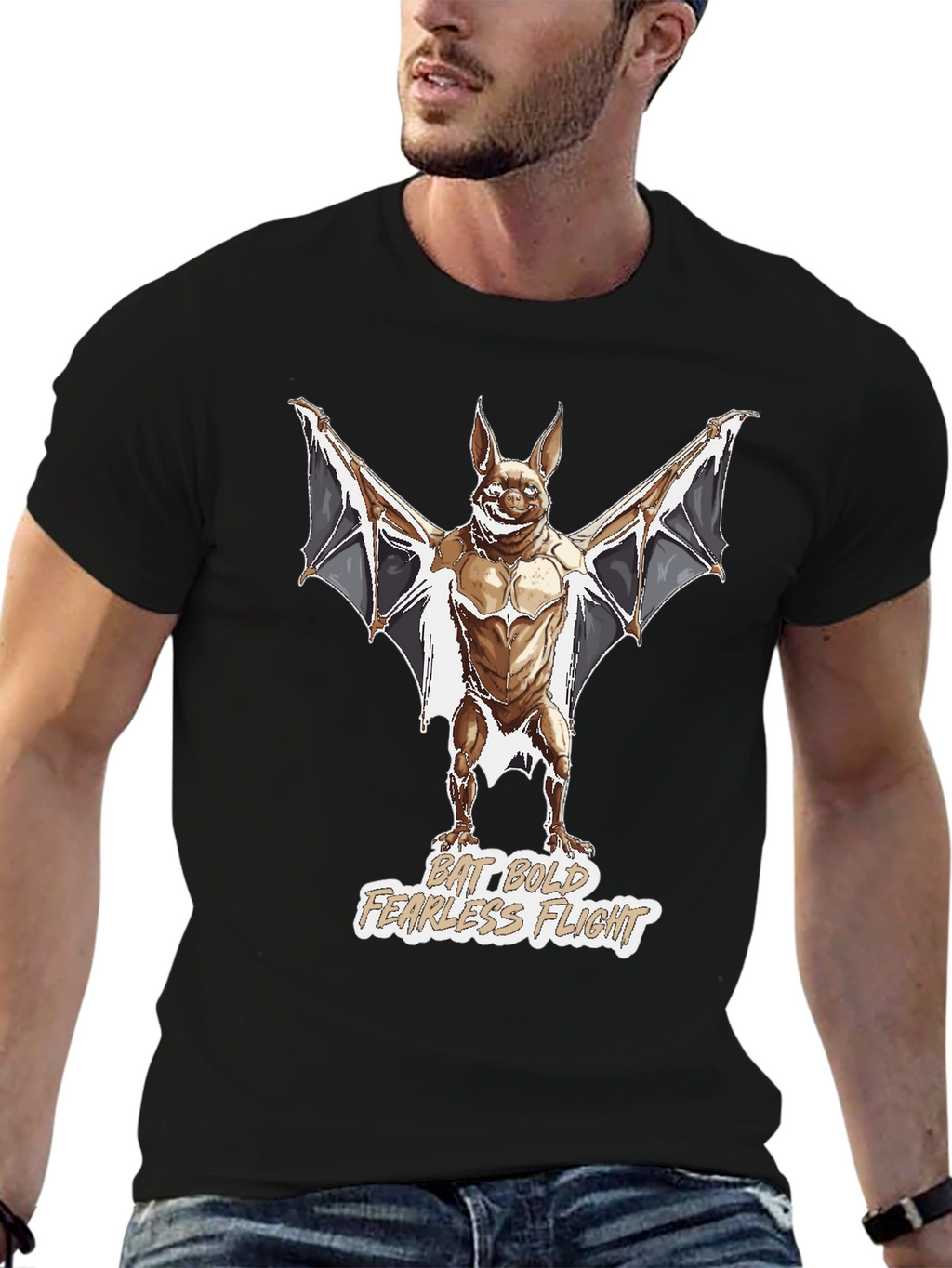 Bat Bold Fearless Flight Graphic T-Shirt