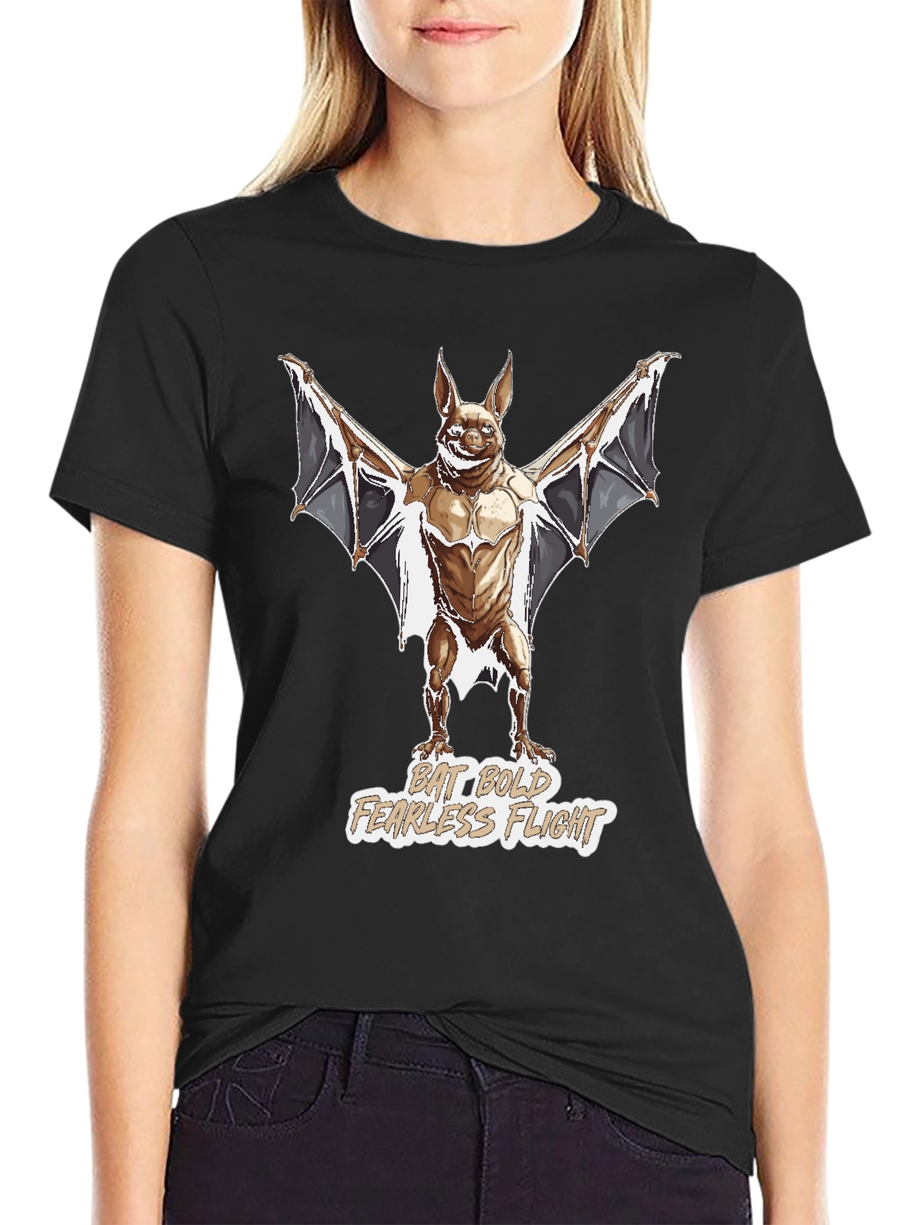 Bat Bold Fearless Flight Graphic T-Shirt
