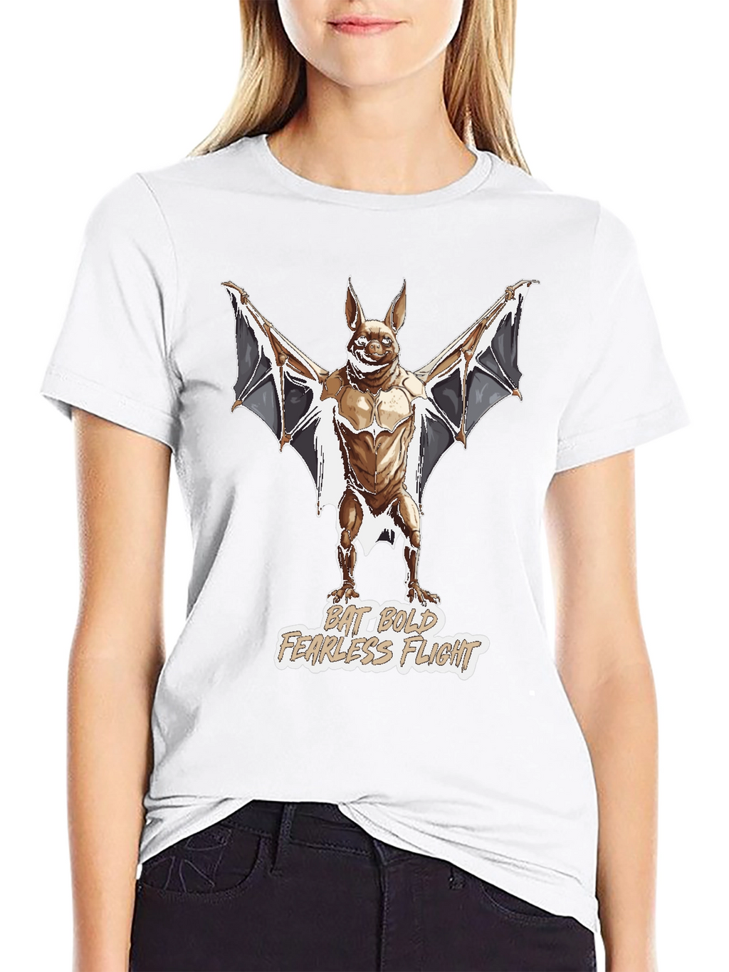 Bat Bold Fearless Flight Graphic T-Shirt