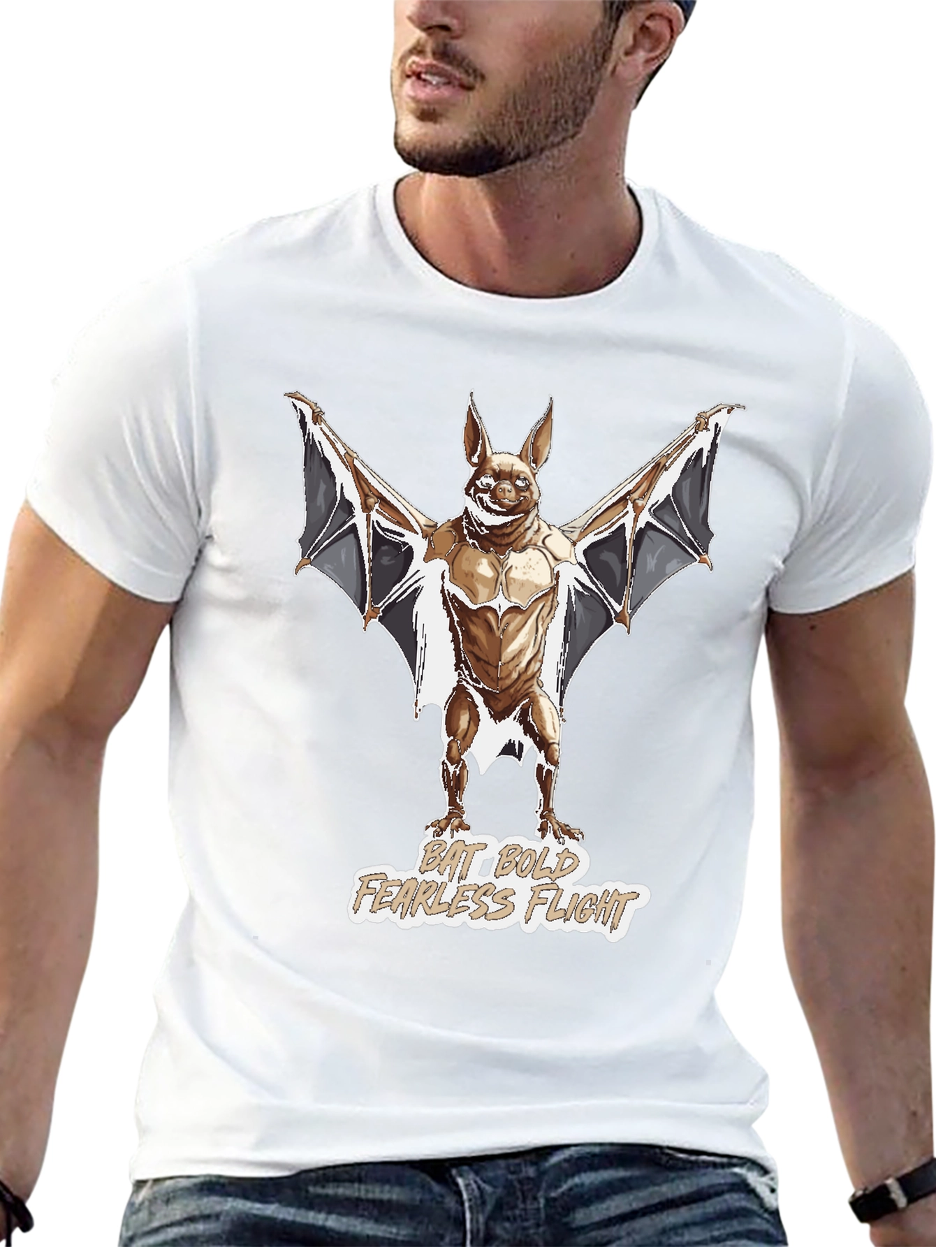 Bat Bold Fearless Flight Graphic T-Shirt