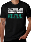 Volleyball Sponsored Mood Black Graphic Tee