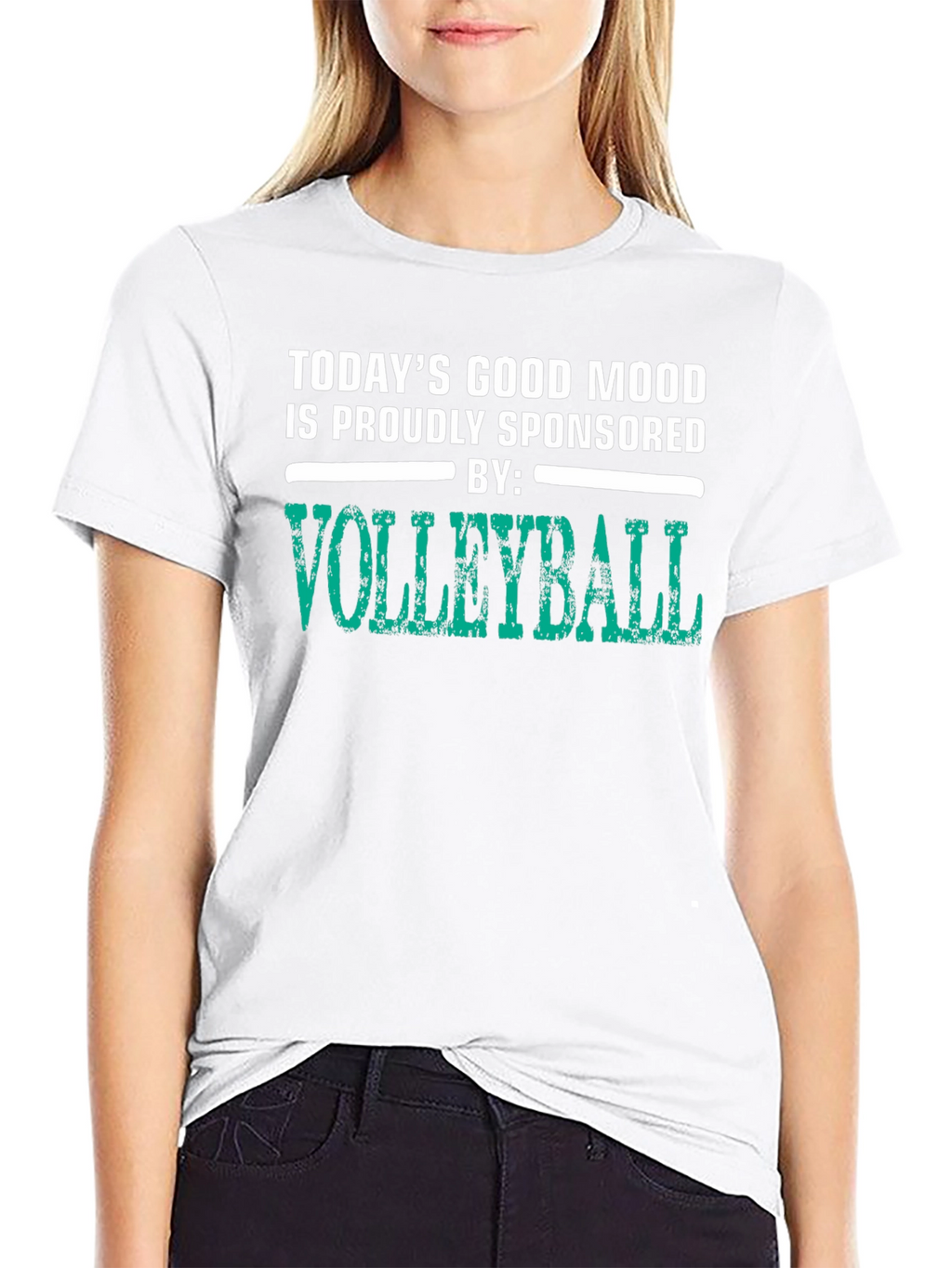 Volleyball Sponsored Mood Black Graphic Tee