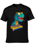 DJ Rex Graphic Tee - Dinosaur Music Lover Shirt