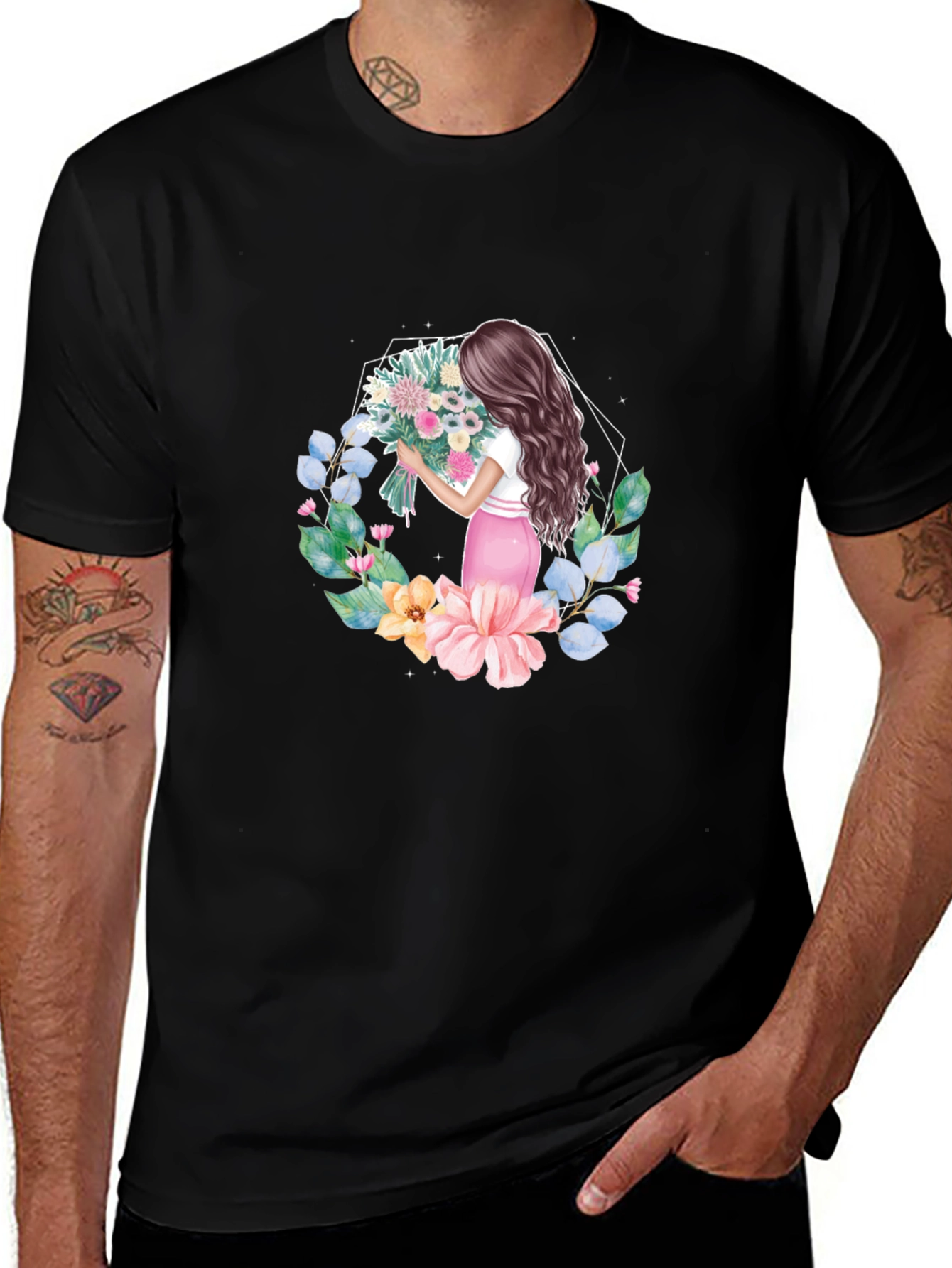 Floral Bouquet Woman Graphic Tee