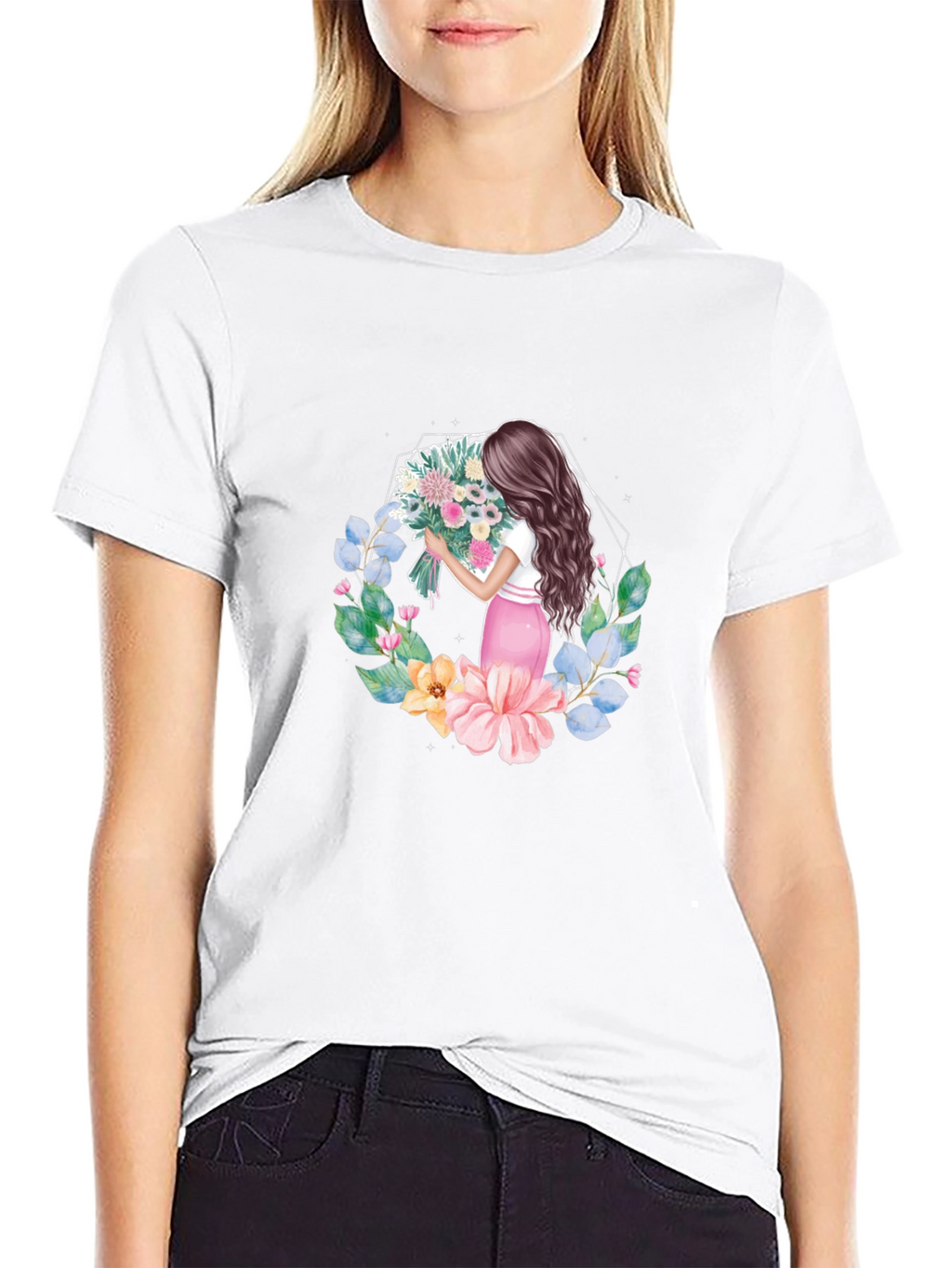 Floral Bouquet Woman Graphic Tee