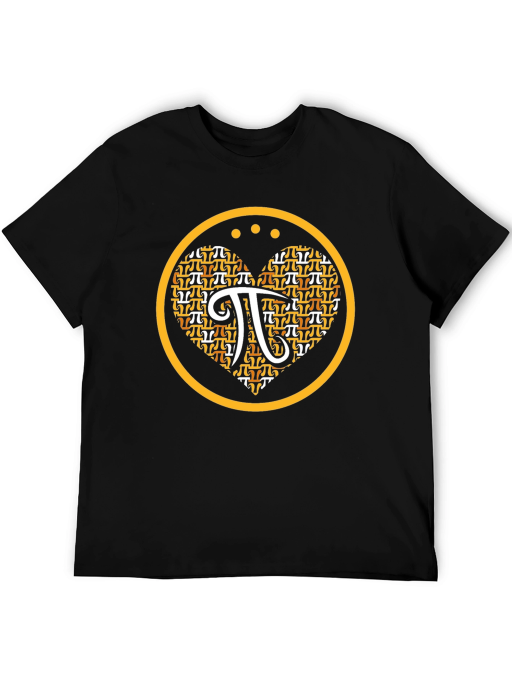 Math Pi Symbol Heart Graphic Tee - Black