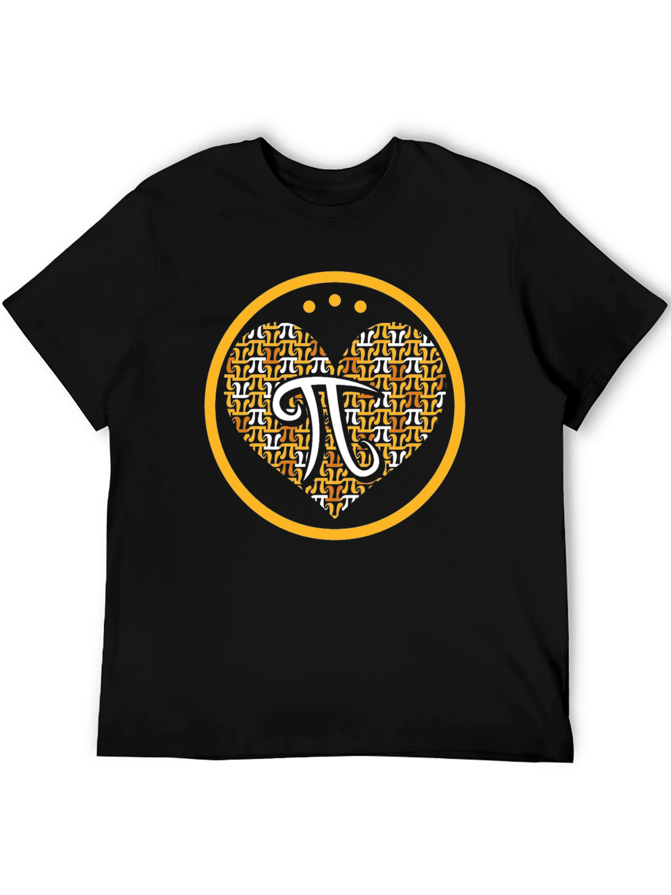 Math Pi Symbol Heart Graphic Tee - Black