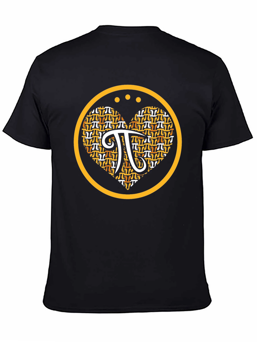 Math Pi Symbol Heart Graphic Tee - Black