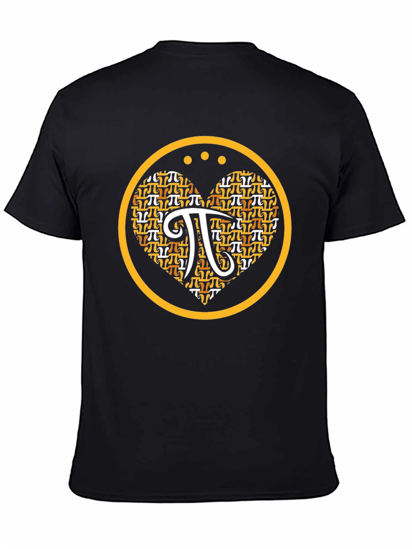 Math Pi Symbol Heart Graphic Tee - Black