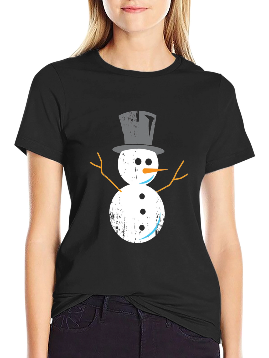Festive Snowman Graphic Tee - Holiday Style