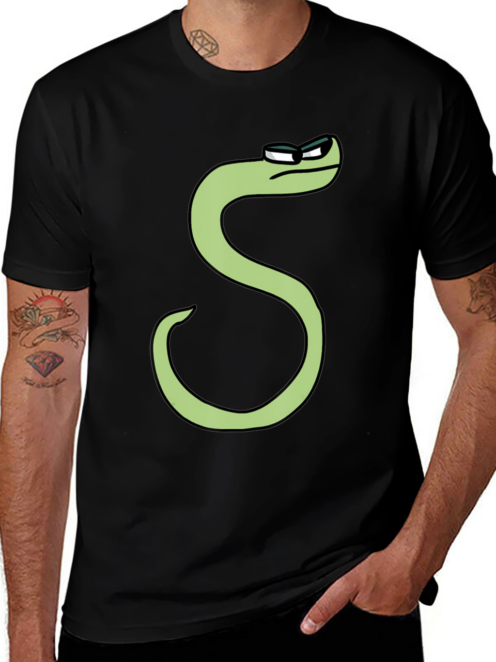 Cool S Character T-Shirt - Black Cotton Tee