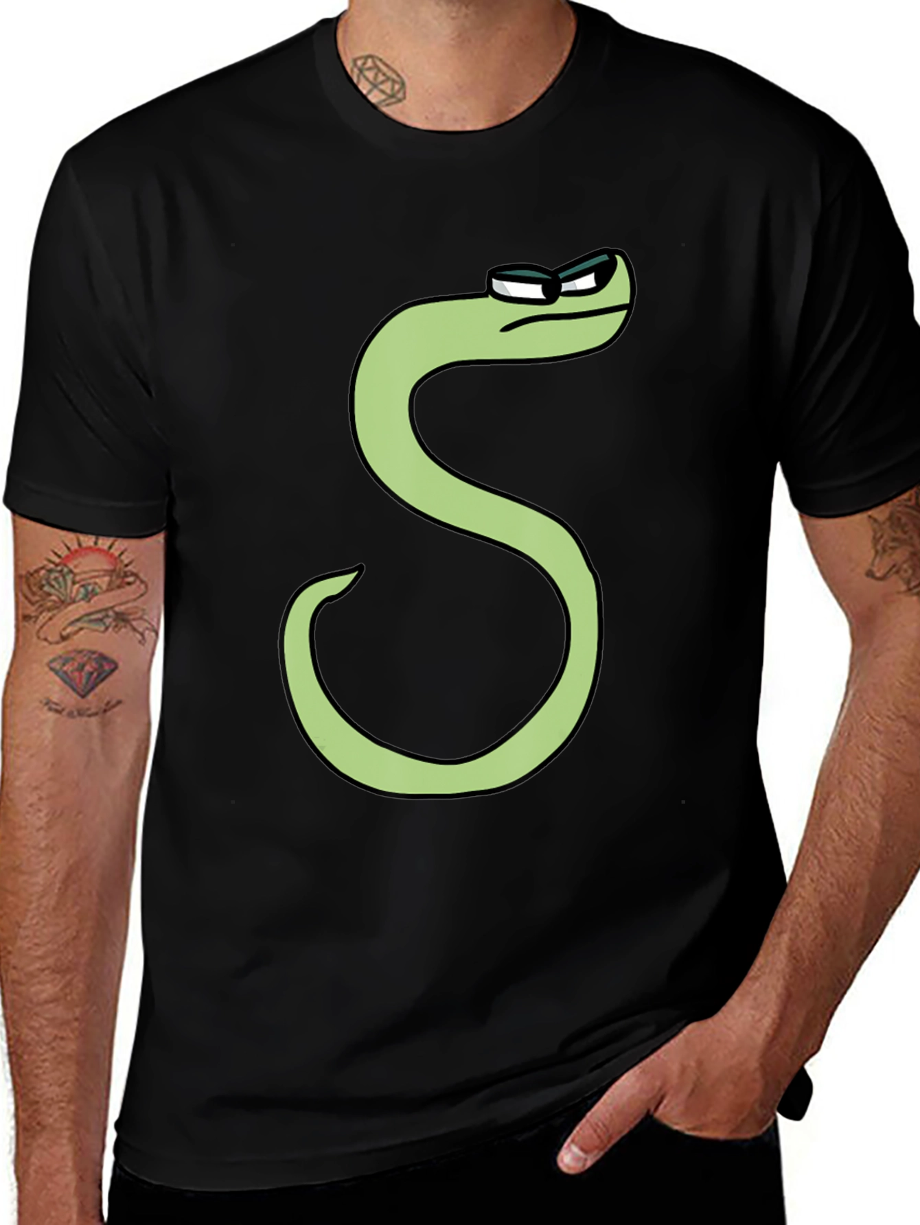 Cool S Character T-Shirt - Black Cotton Tee
