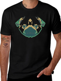 Geometric Pug Dog Graphic Tee - Black Cotton T-Shirt
