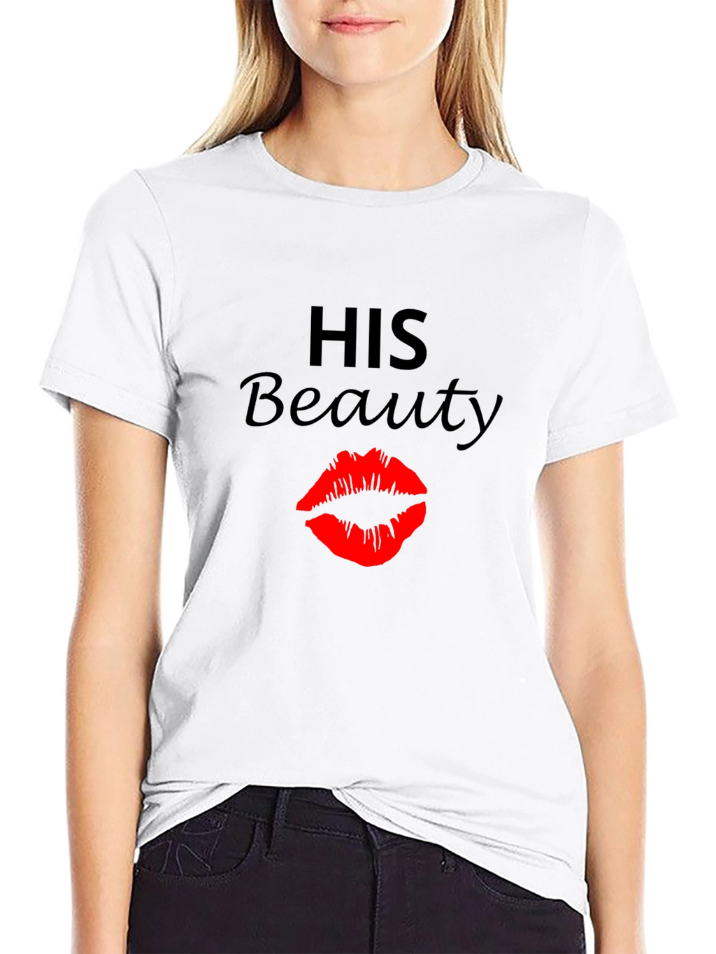 His Beauty Graphic Tee - Black Crew Neck