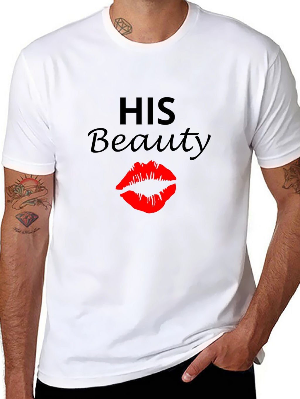 His Beauty Graphic Tee - Black Crew Neck