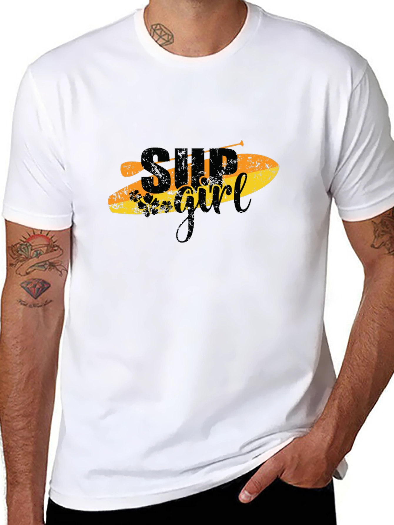SUP Girl T-Shirt - Black Paddle Board Tee