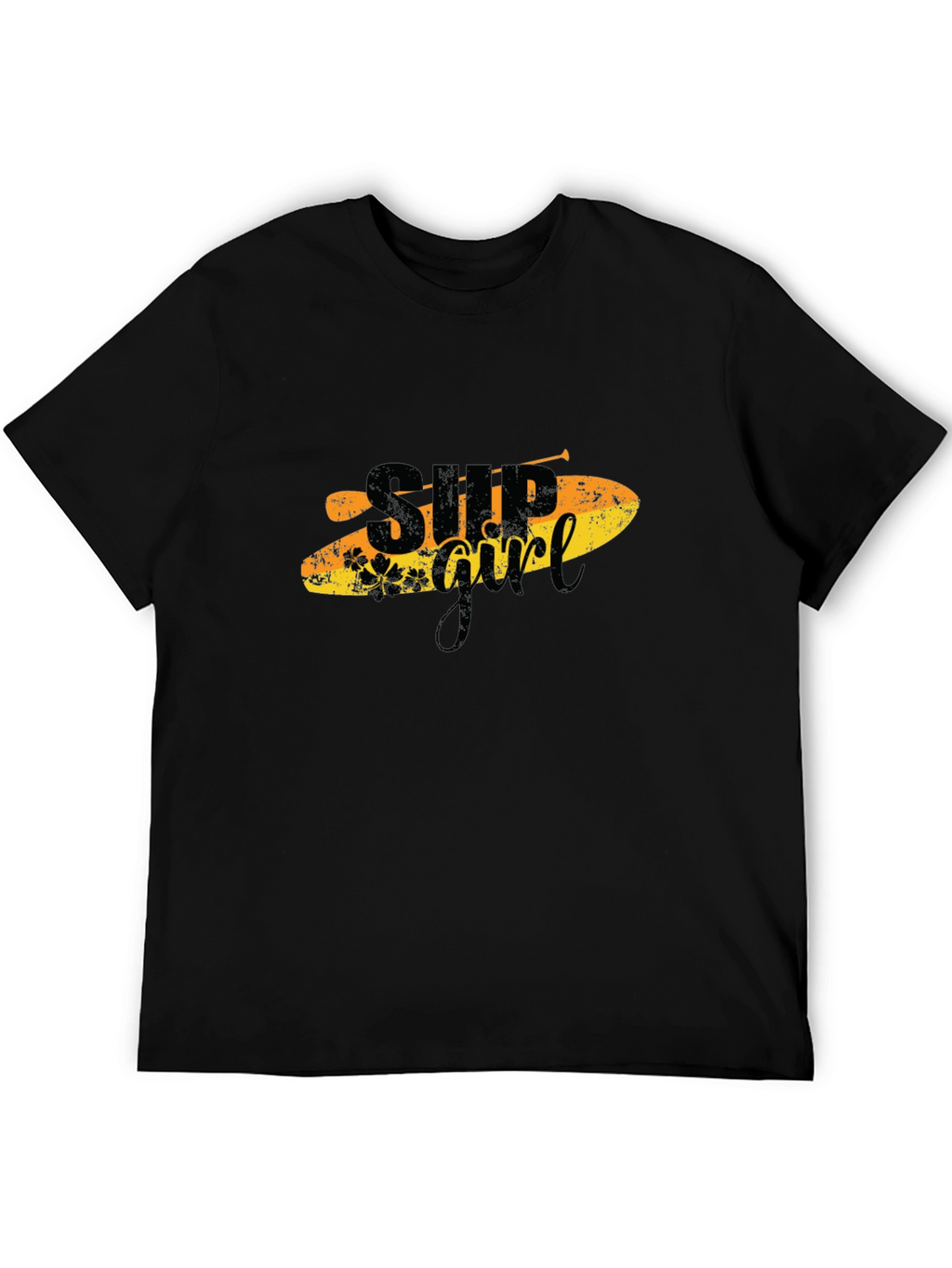 SUP Girl T-Shirt - Black Paddle Board Tee