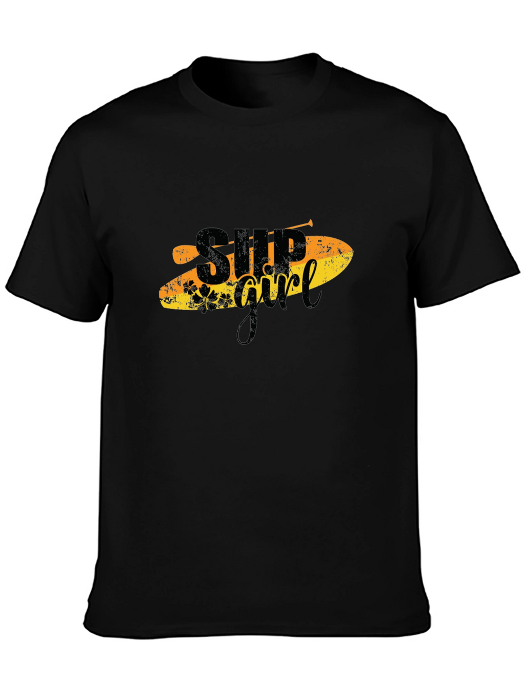 SUP Girl T-Shirt - Black Paddle Board Tee