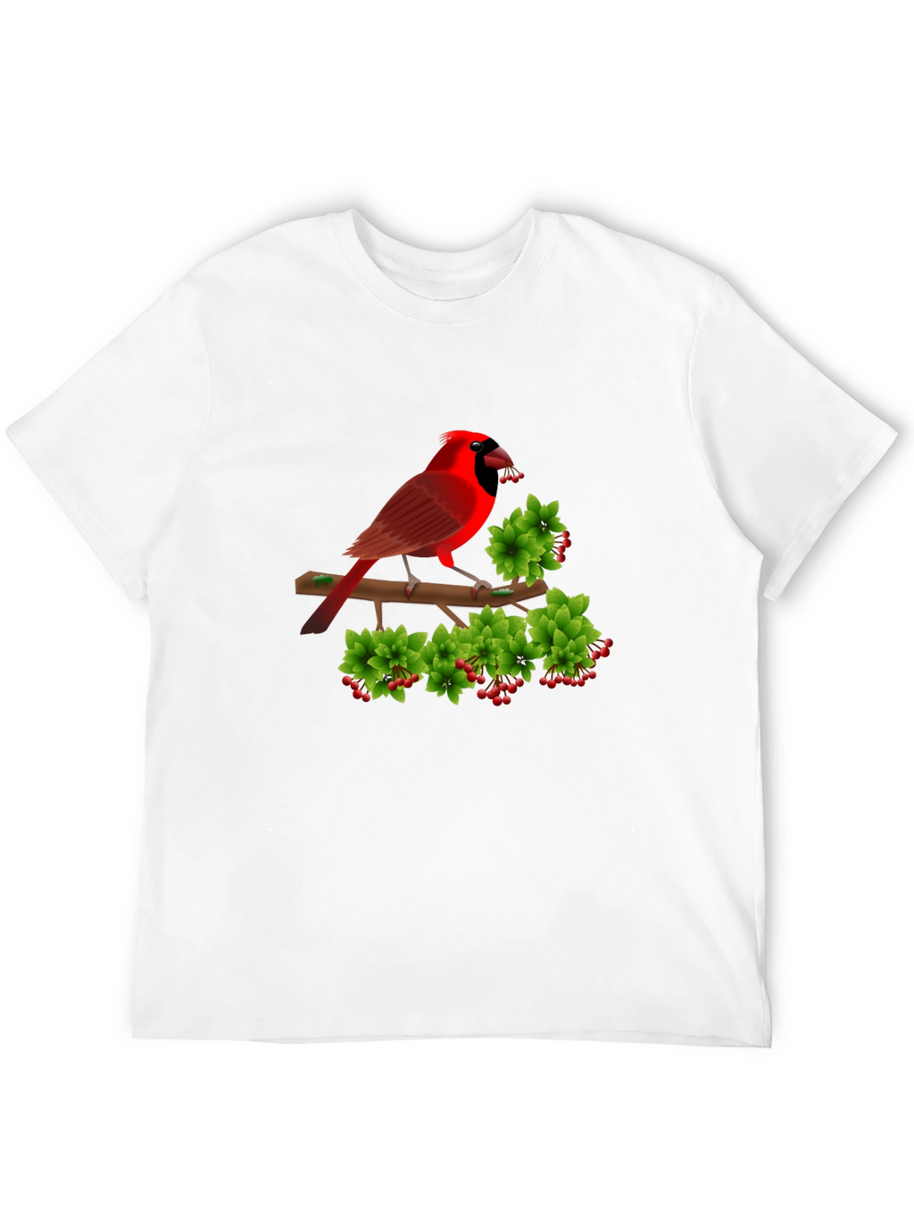 Cardinal Bird Branch Black T-Shirt
