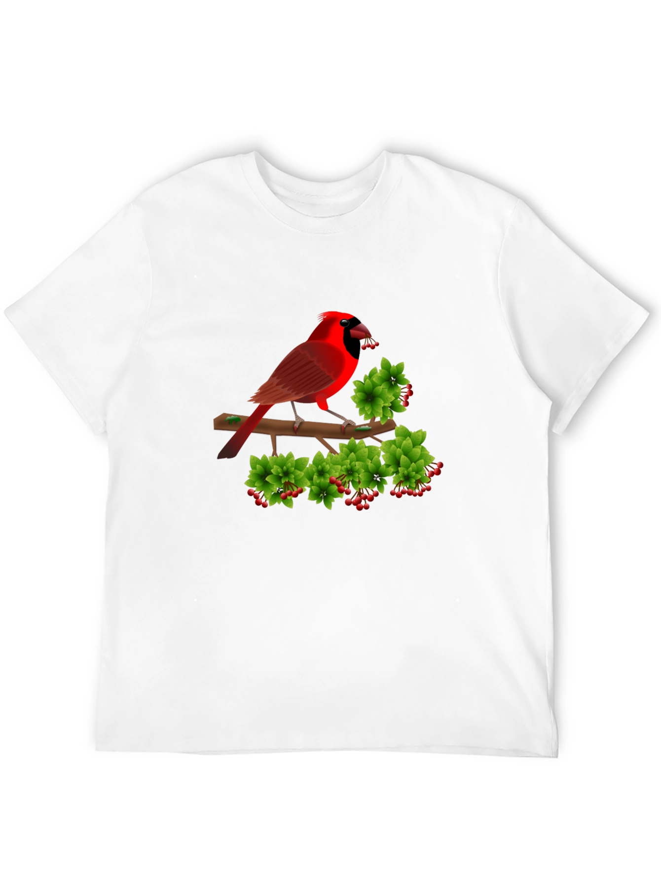 Cardinal Bird Branch Black T-Shirt