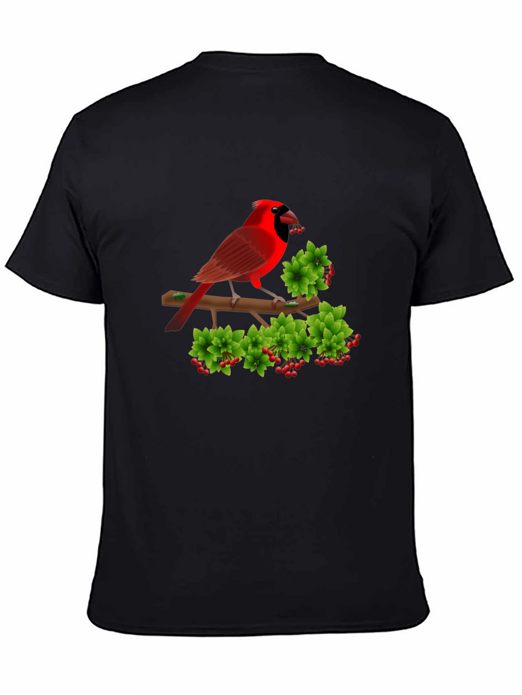 Cardinal Bird Branch Black T-Shirt