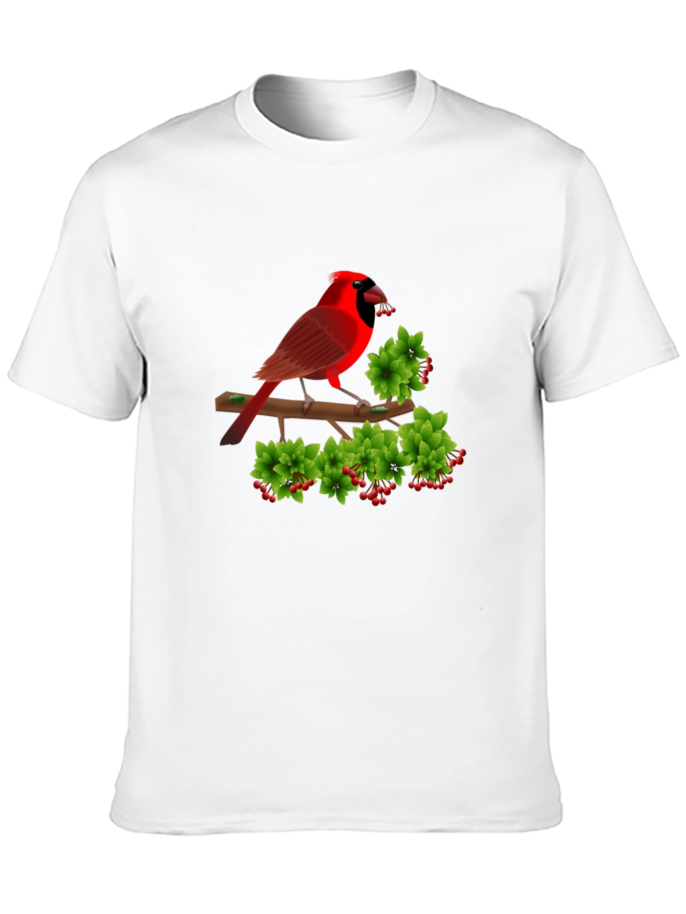 Cardinal Bird Branch Black T-Shirt