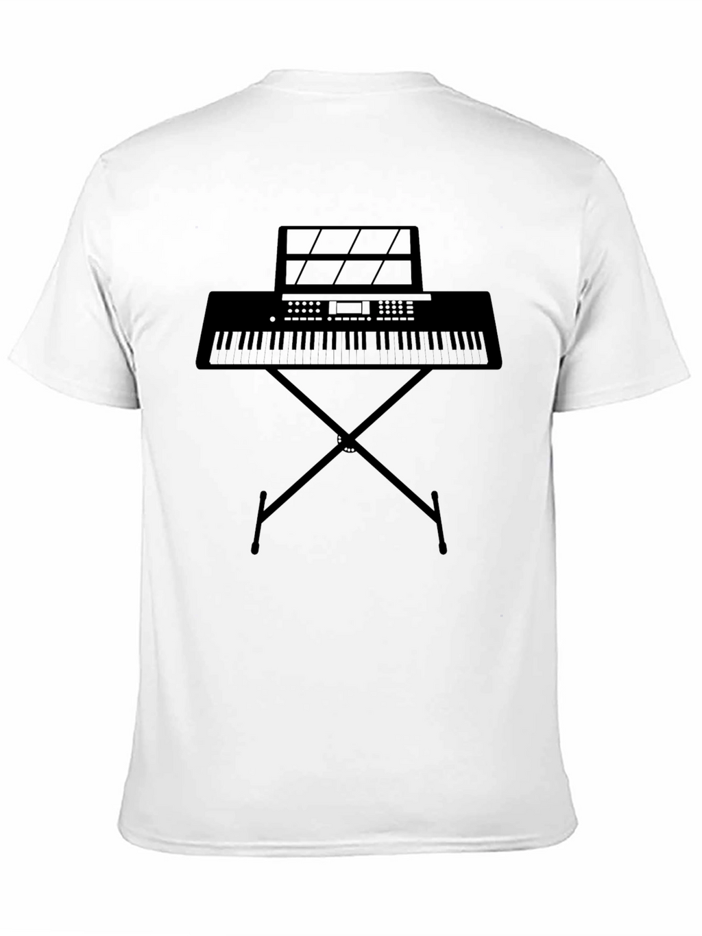Musician Tee: Keyboard & Stand Graphic Black T-Shirt