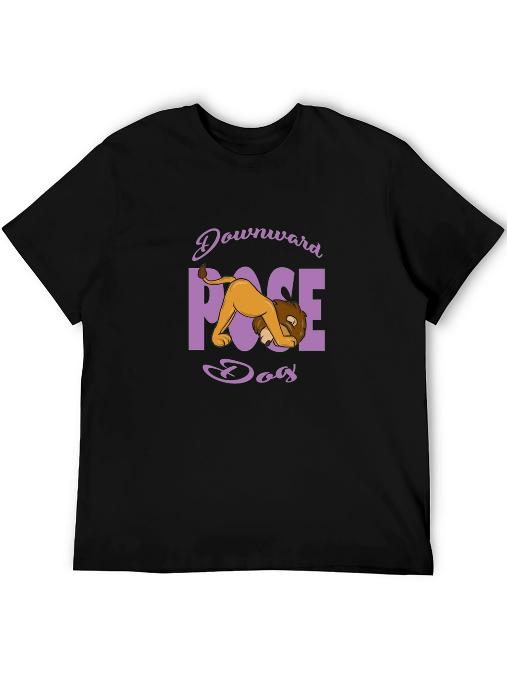Downward Pose Dog Lion Black T-Shirt