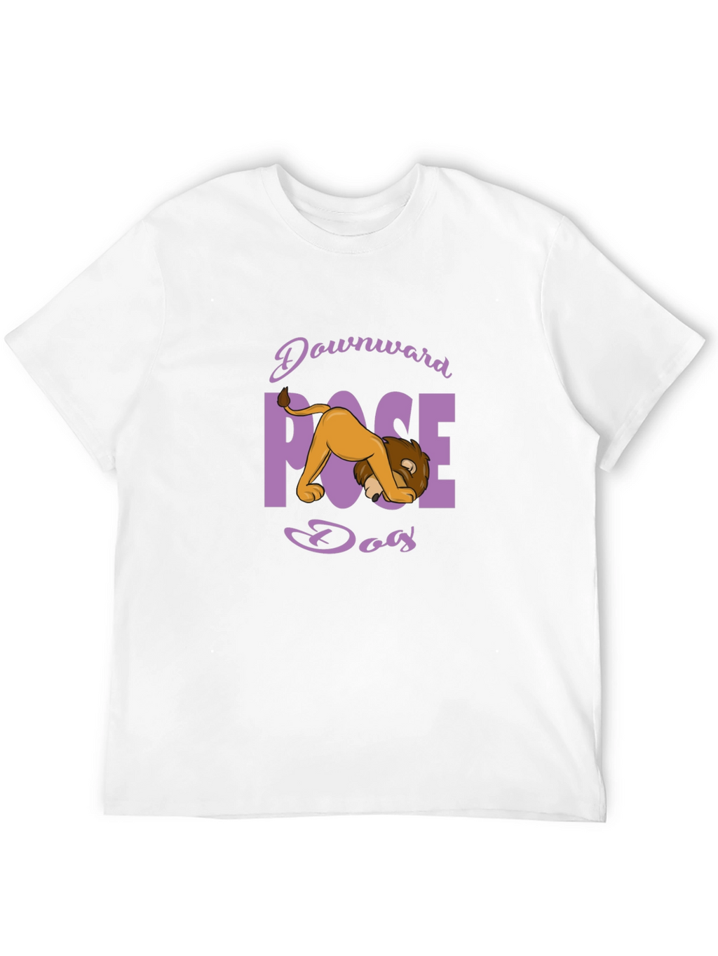 Downward Pose Dog Lion Black T-Shirt