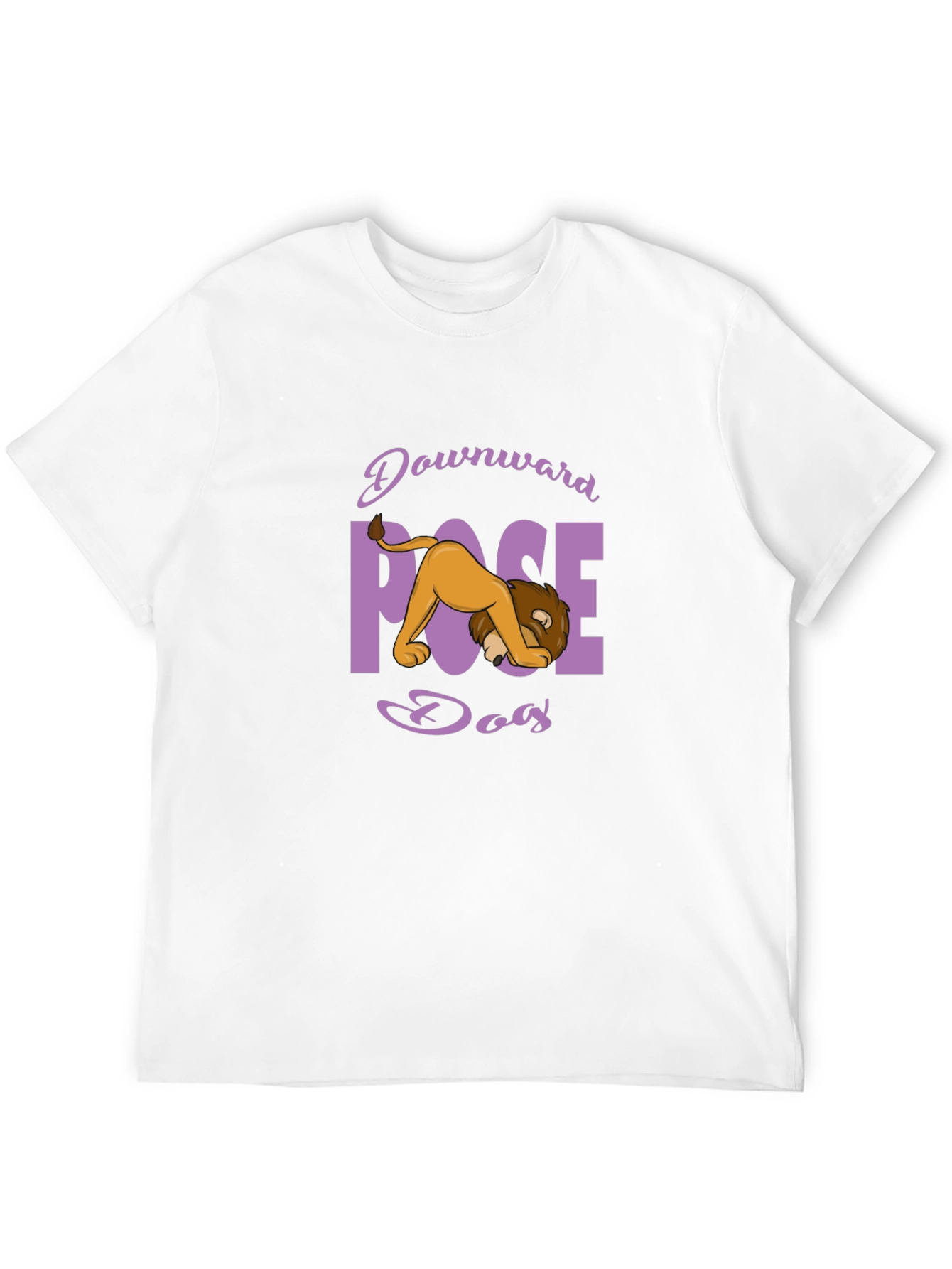 Downward Pose Dog Lion Black T-Shirt