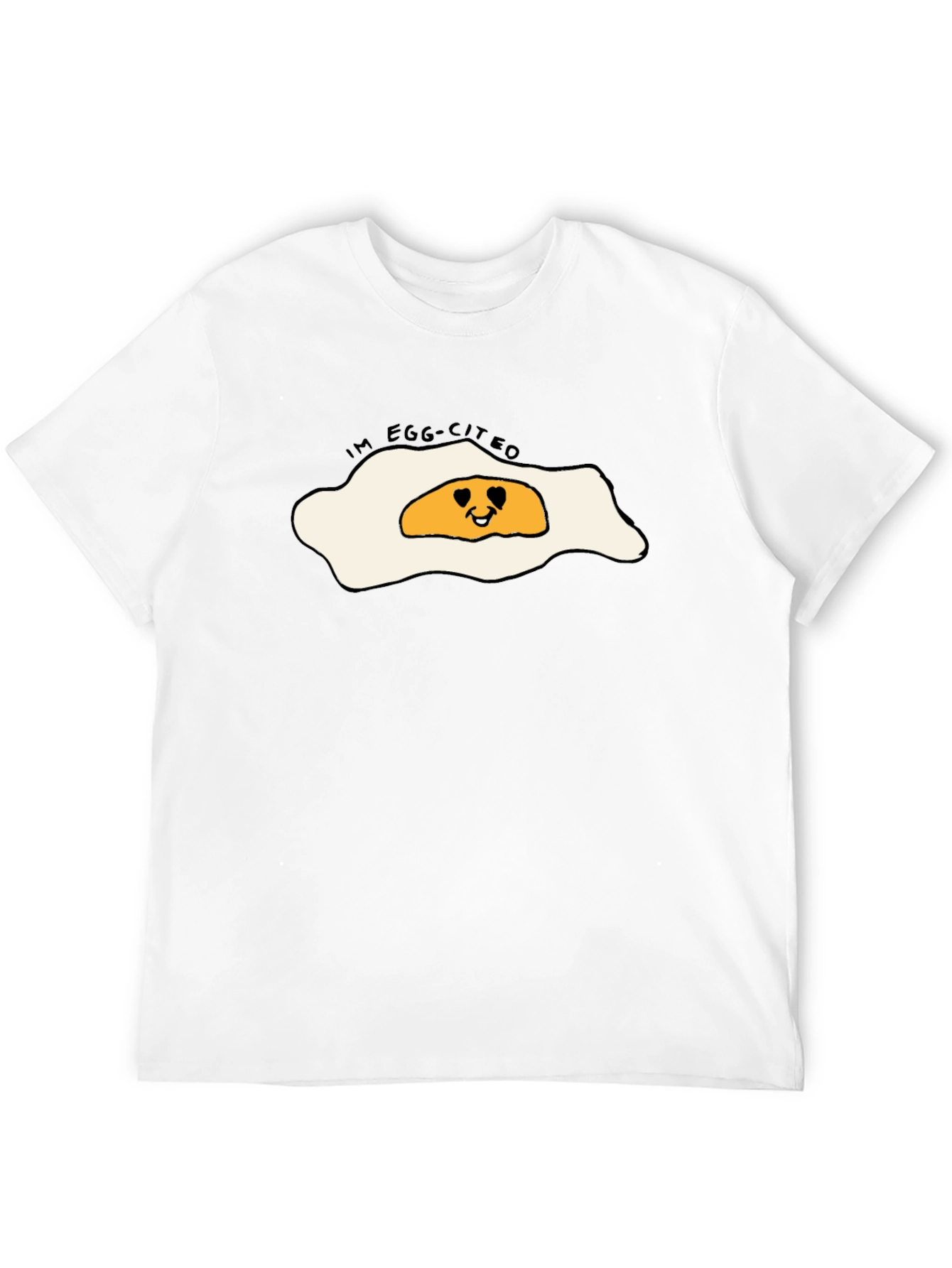 Im Egg-cited Black T-Shirt with Egg Design