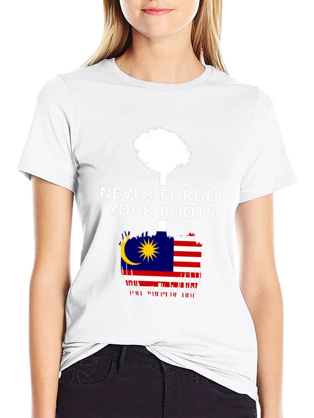 Never Forget Roots Malaysia Flag Graphic T-Shirt