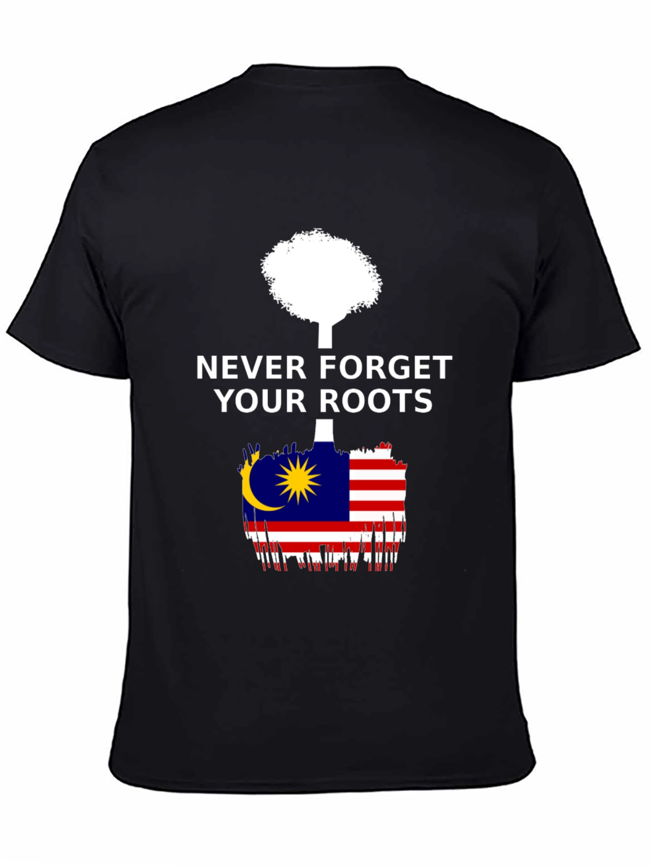 Never Forget Roots Malaysia Flag Graphic T-Shirt