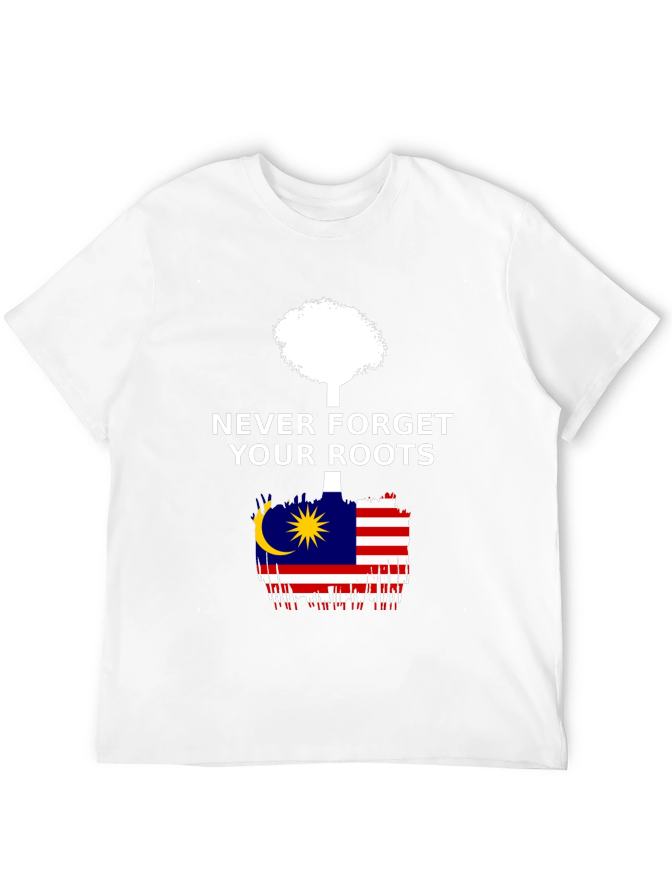 Never Forget Roots Malaysia Flag Graphic T-Shirt
